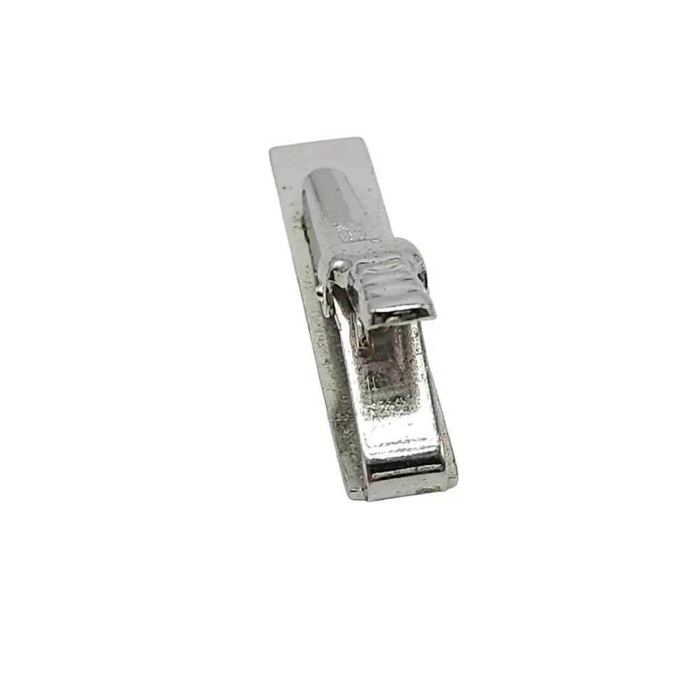 Anson Sterling Silver Textured Tie Bar Vintage Mid Century